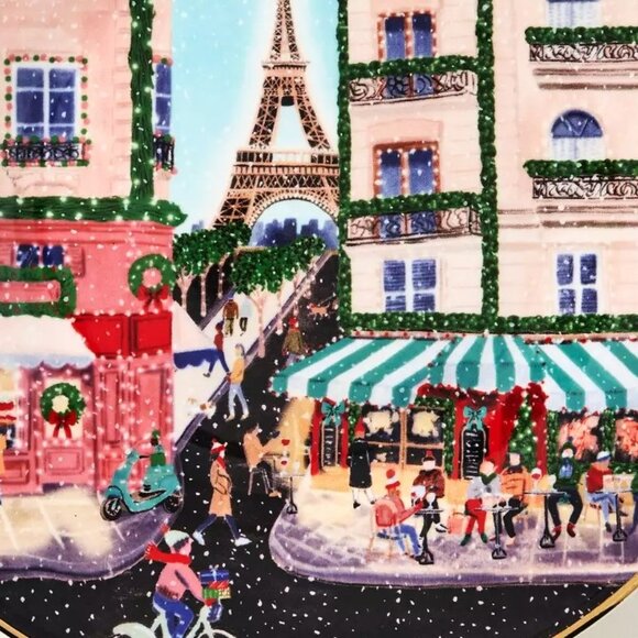 Anthropologie Holiday In The City Dessert Plate Paris 2025 Stoneware New 8.25" - Picture 3 of 9